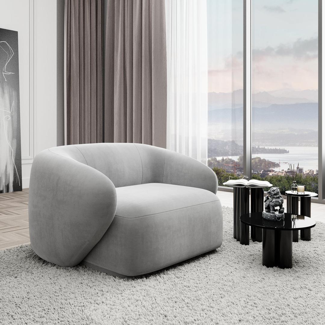 Salon moderne avec canapé élégant et décoration contemporaine